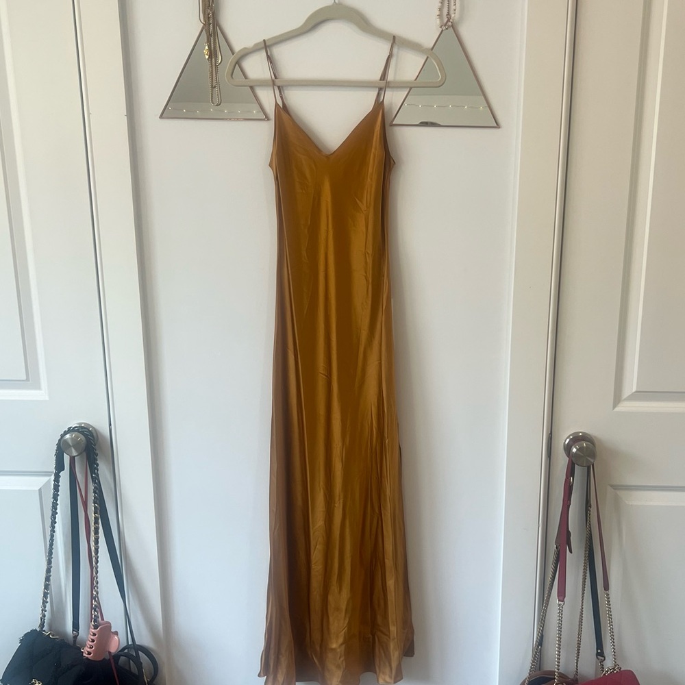 Dannijo silk maxi dress gold